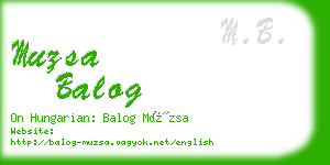 muzsa balog business card